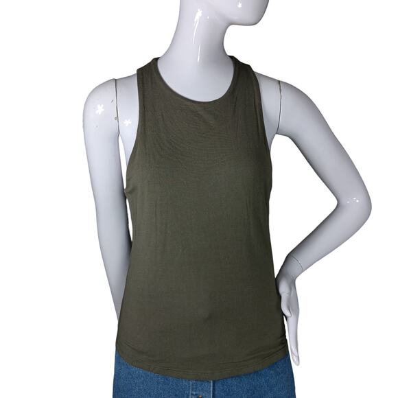 Carly JeanSleeveless Top Size Large Military Green Fully Lined - Picture 1 of 10
